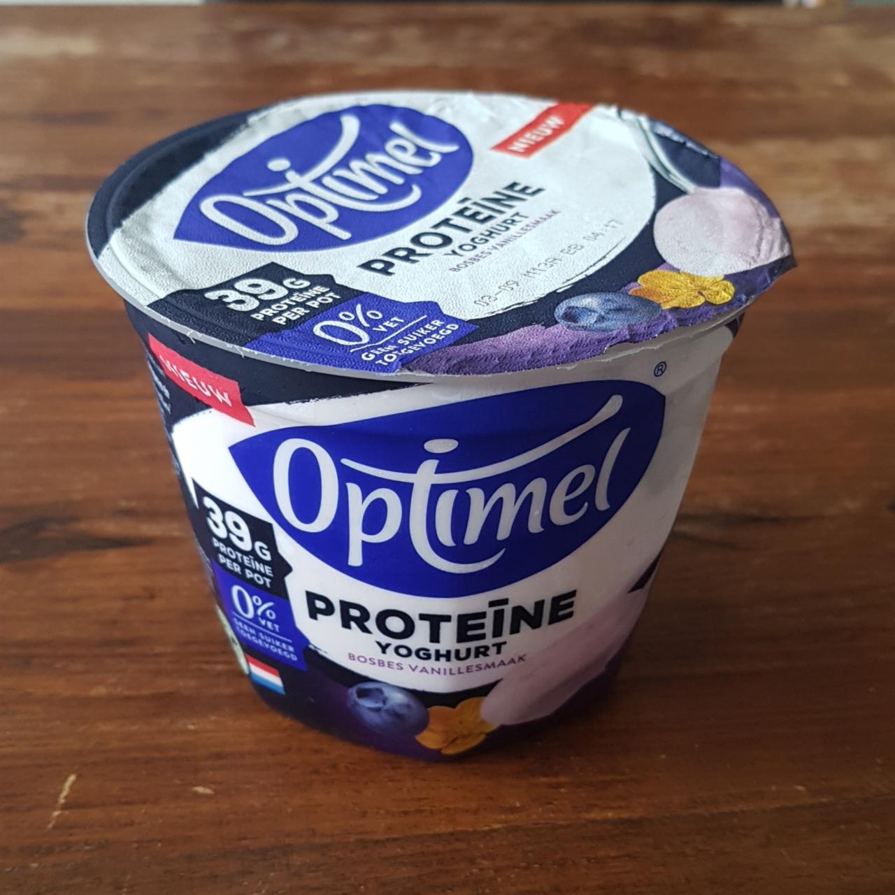 Fotografie - Proteine yoghurt bosbes vanillesmaak 0% vet Optimel