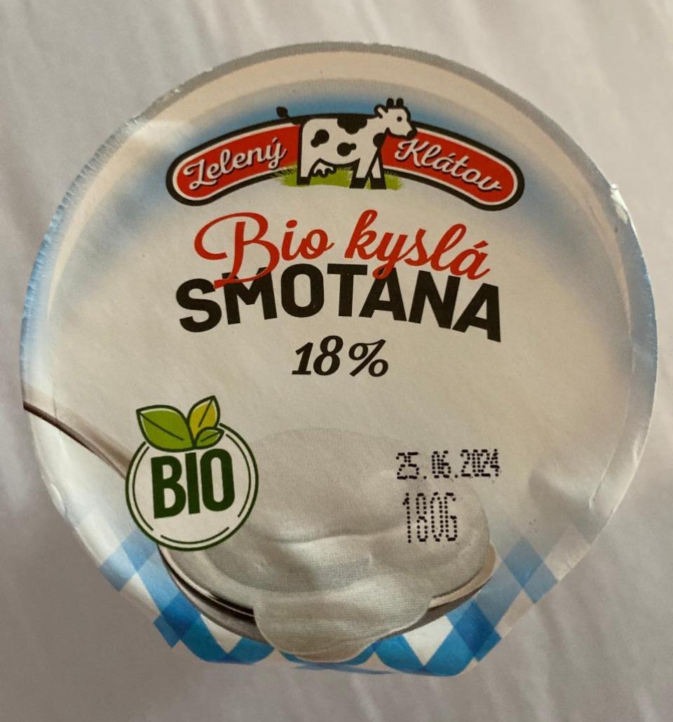 Fotografie - Bio kyslá Smotana 18% Zelený Klátov