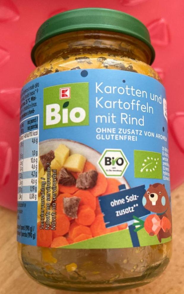 Fotografie - Karotten und Kartoffeln mit Rind K-Bio