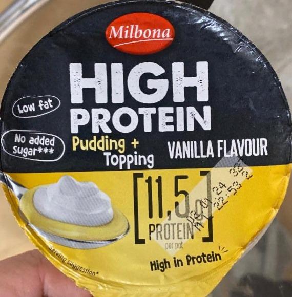 Fotografie - High Protein Pudding + Topping Vanilla Flavour Milbona