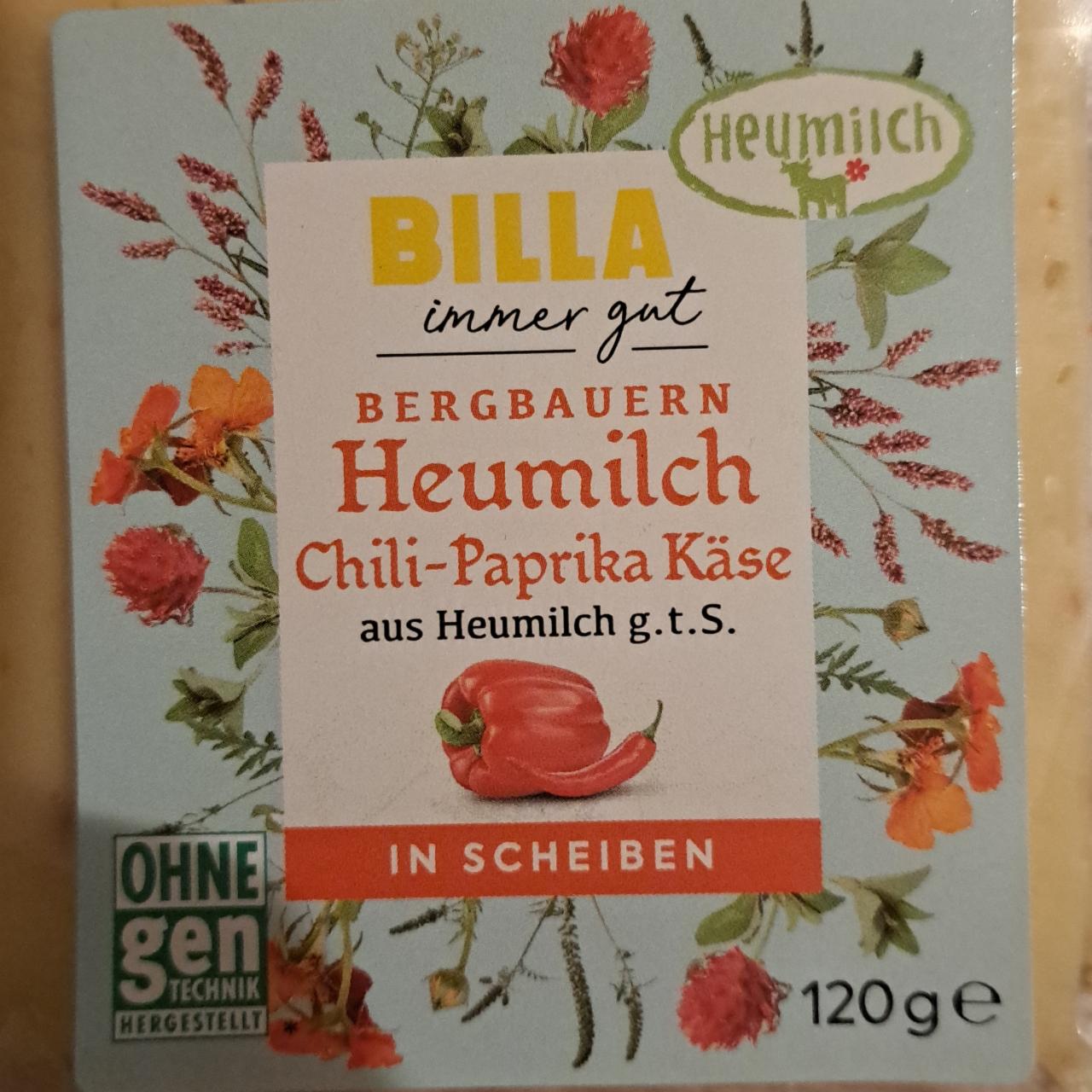 Fotografie - Bergbauern Heumilch Chili-Paprika Käse Billa immer gut