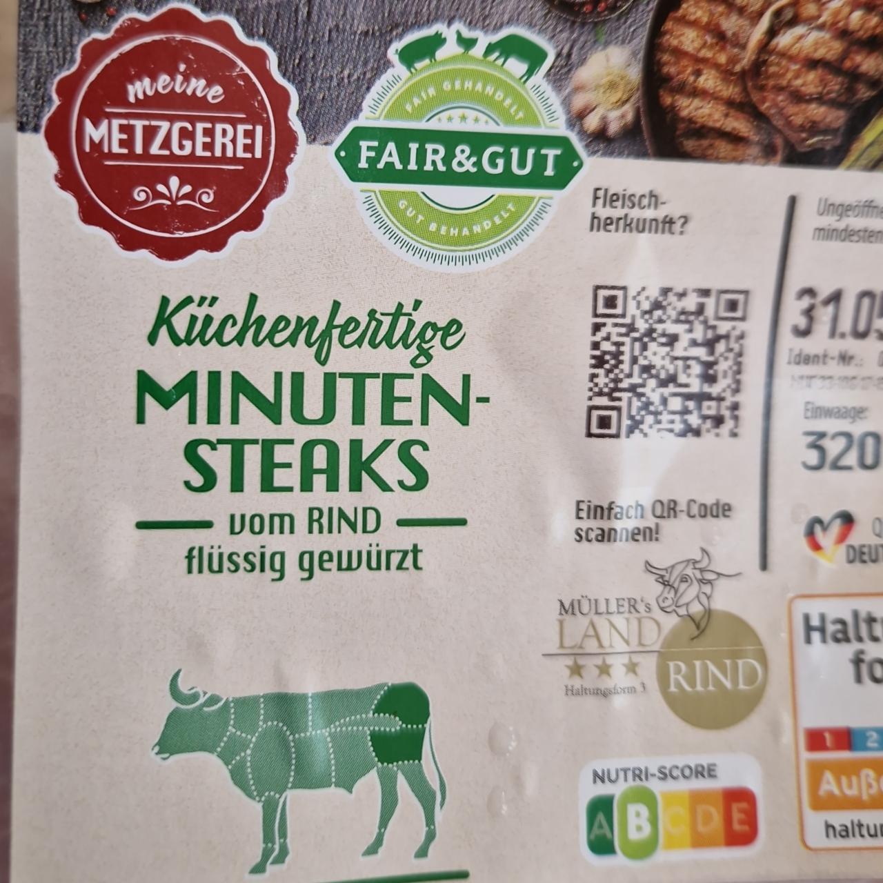 Fotografie - Minuten-Steaks vom rind Metzgerei