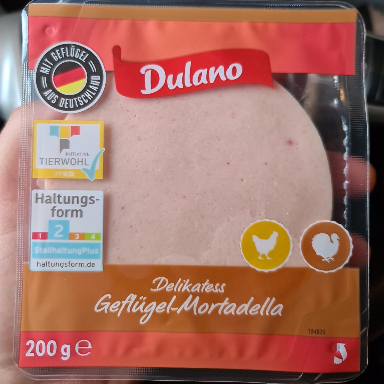 Delikatess Geflügel-Mortadella Dulano - kalórie, a hodnoty nutričné kJ