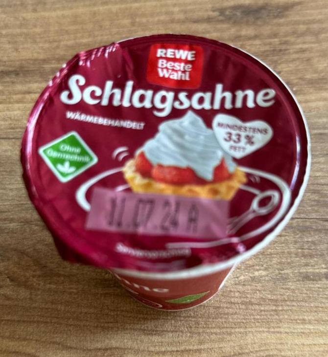 Fotografie - Schlagsahne Rewe