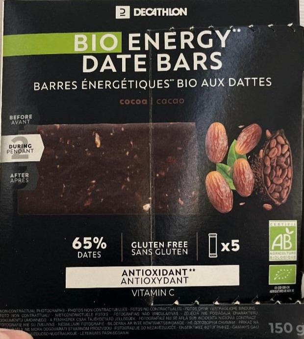 Fotografie - Bio energy date bars Decathlon