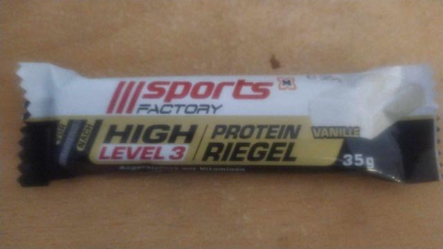 Fotografie - High Level 3 Protein Riegel Vanille Sports Factory