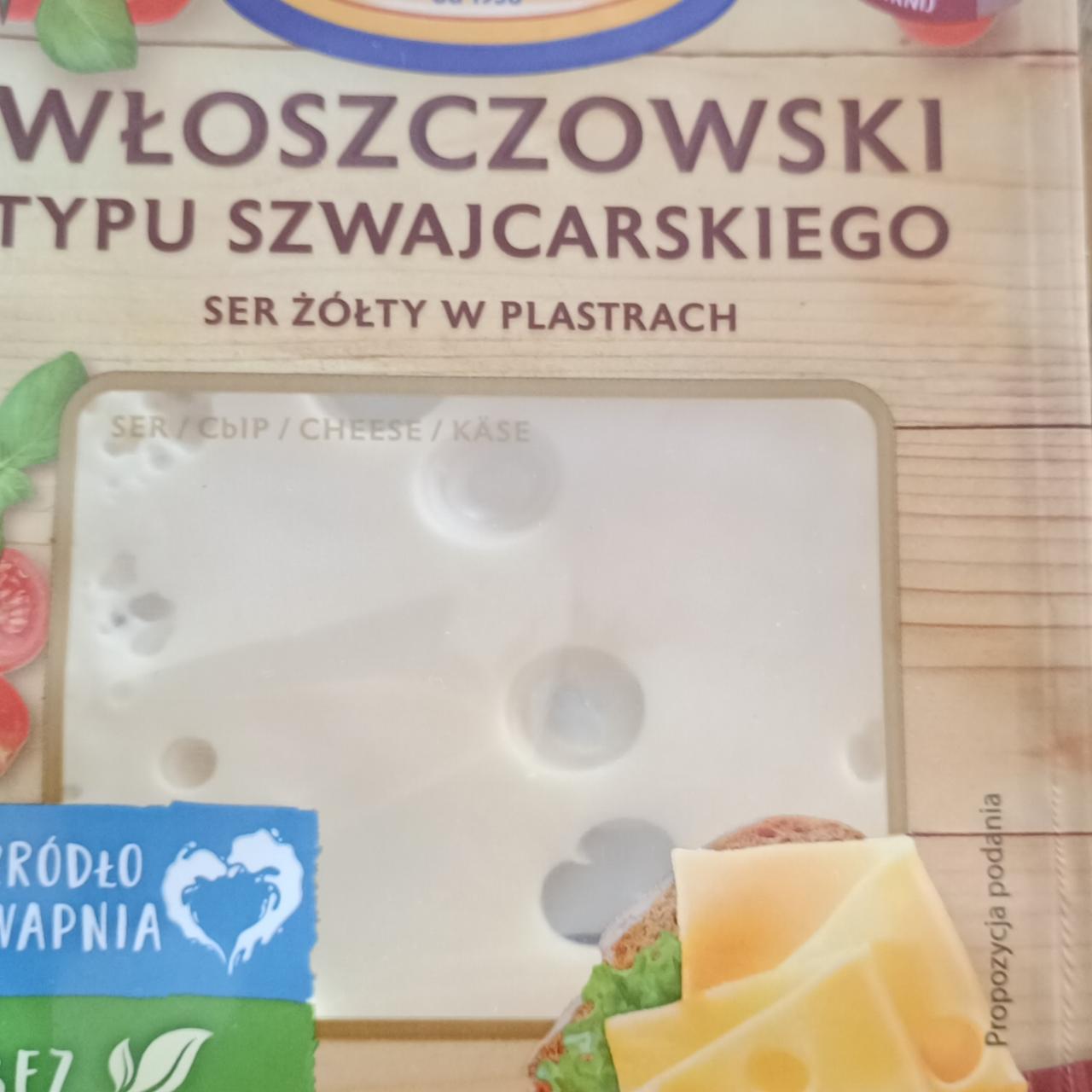 Fotografie - Ser żółty w plastrach Włoszczowski typu szwajcarskiego SM Włoszczowa