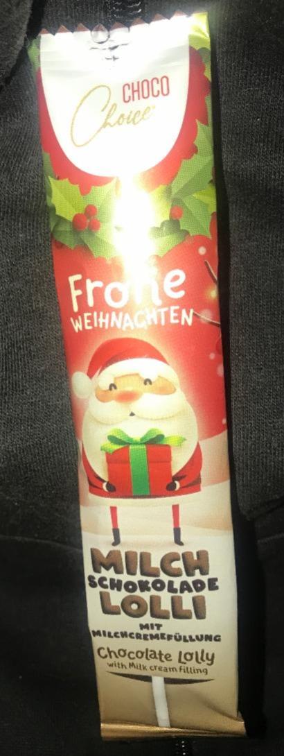 Fotografie - Frohe weihnachten milch schokolade lolli Choco Choice