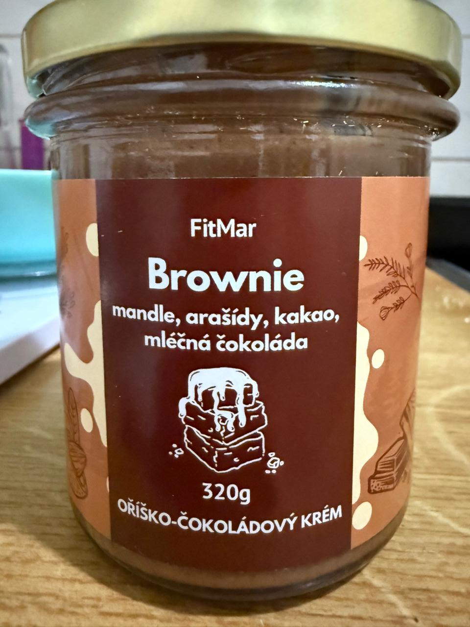 Fotografie - Brownie mandle, arašidy, kakao, mléčná čokoláda FitMar