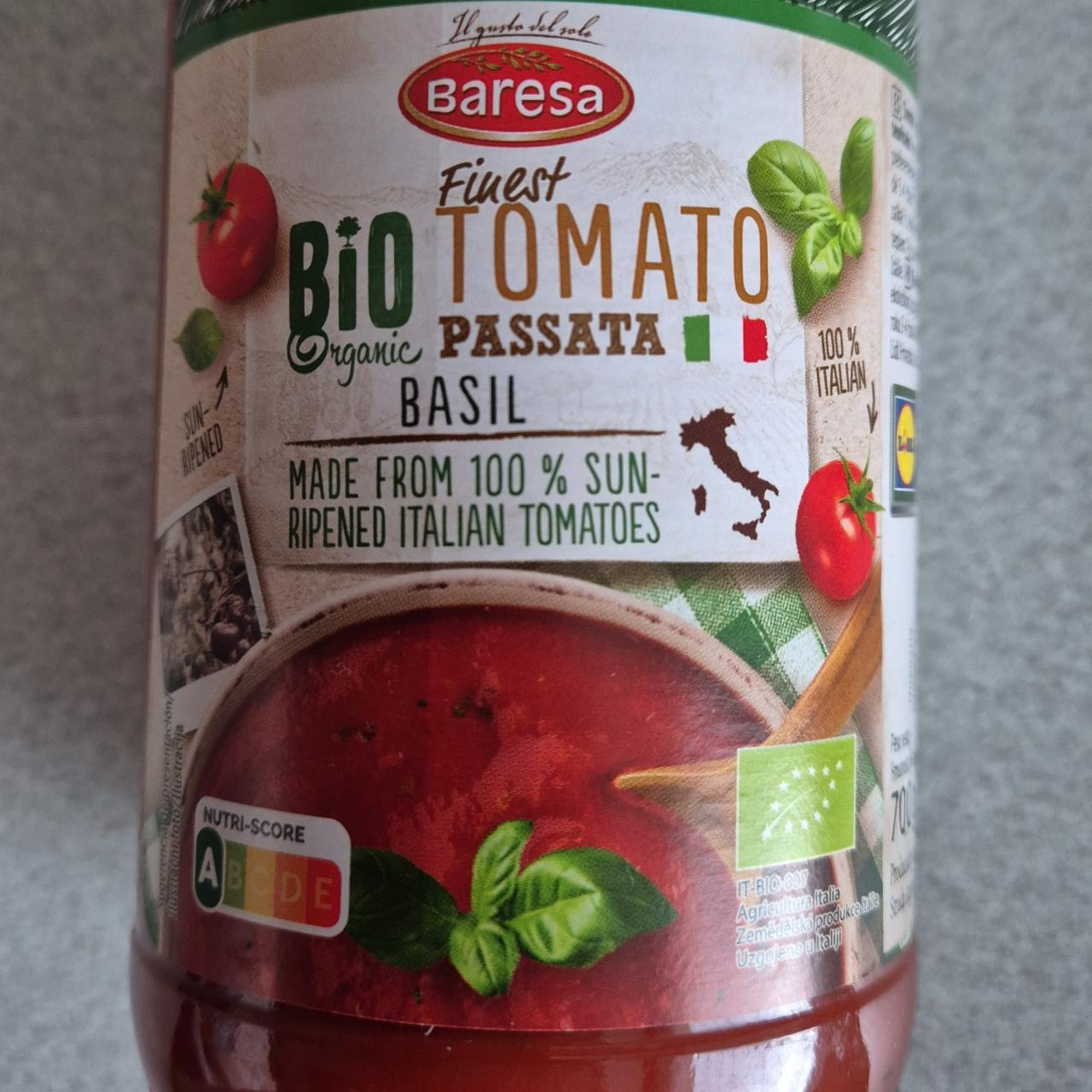 Fotografie - Bio organic finest tomato passata basil Baresa