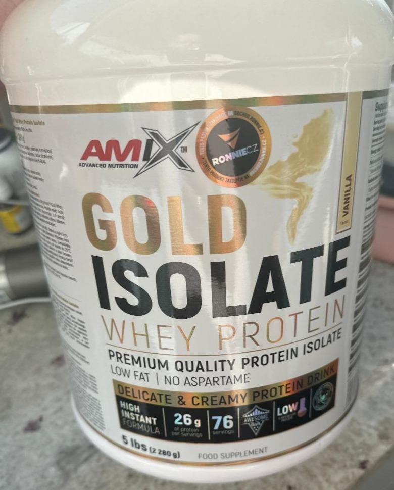 Fotografie - Gold isolate whey protein vanilla Amix advanced nutrition