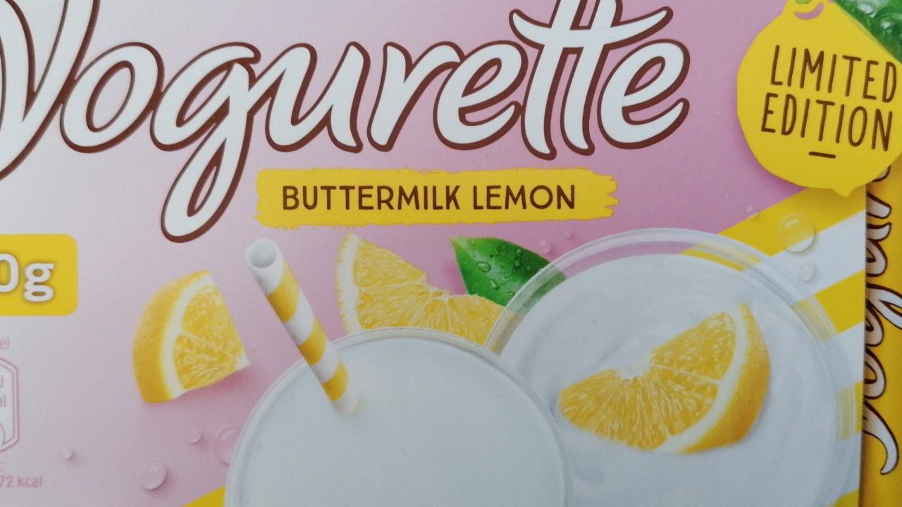 kalórie, Yogurette hodnoty a nutričné Buttermilk kJ Lemon -