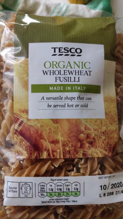 Fotografie - Organic wholewheat fusilli Tesco