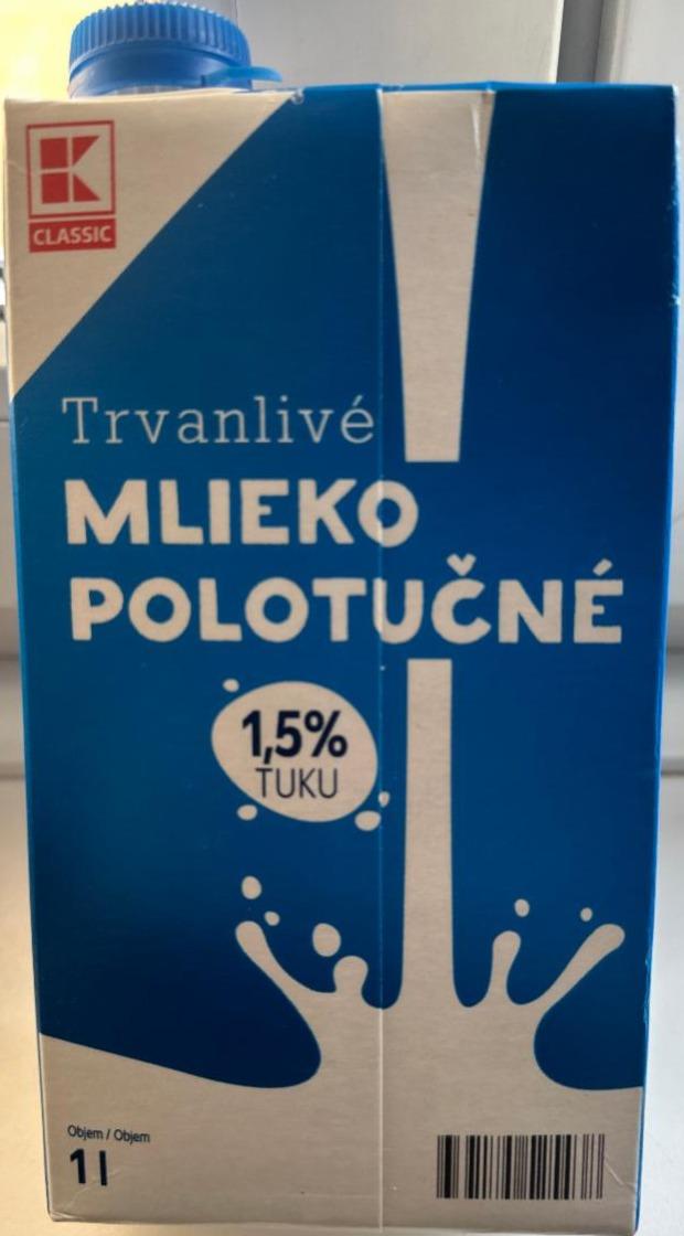 Fotografie - Trvanlivé Mlieko polotučné 1,5% K-Classic