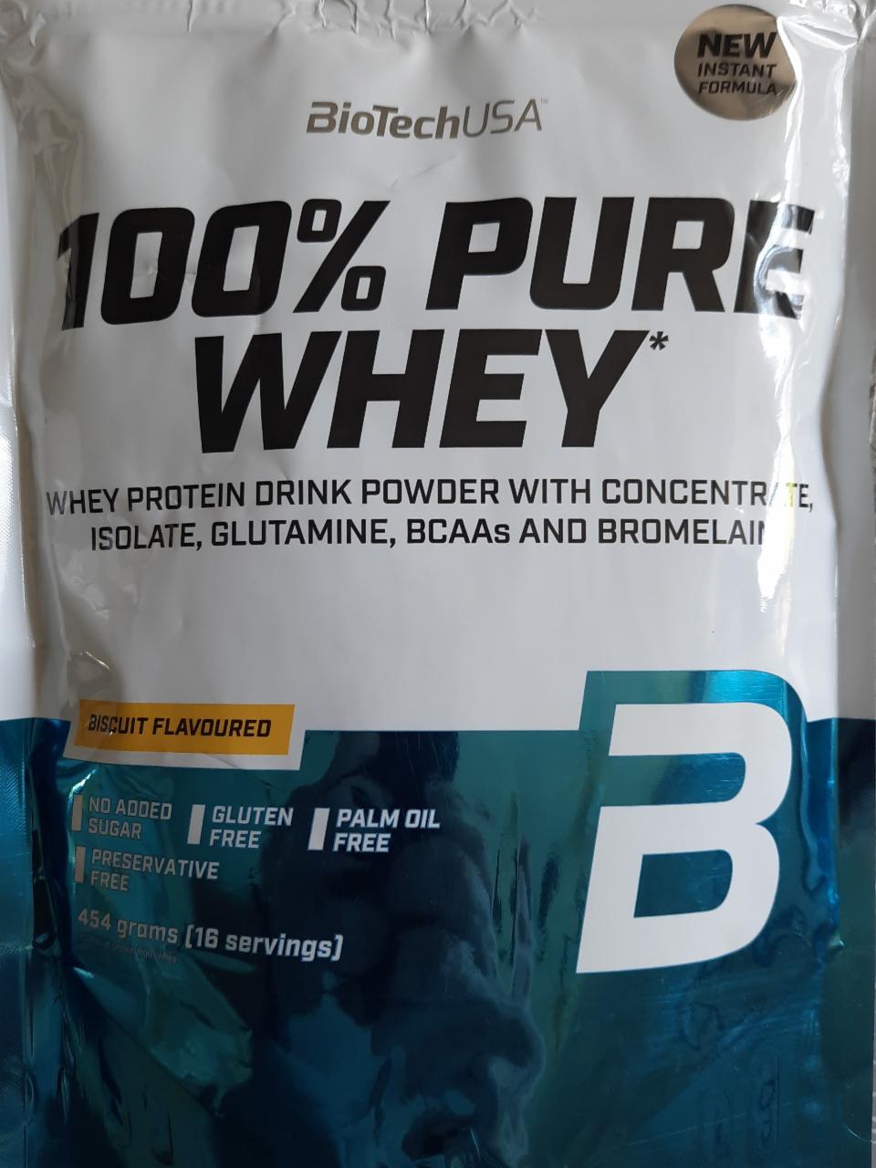 Fotografie - 100% Pure Whey Biscuit flavoured BioTechUSA