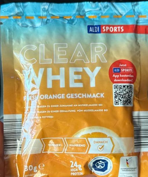 Fotografie - Clear Whey Fresh Orange Geschmack Aldi Sports