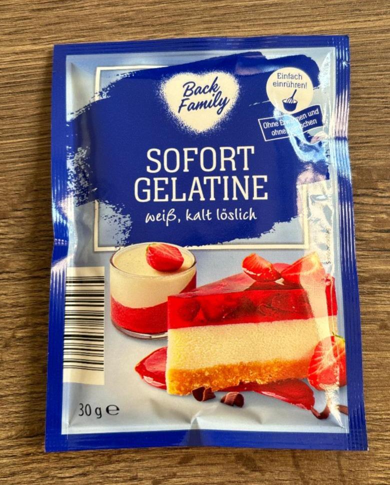 Fotografie - Sofort gelatine weiß, kalt löslich Back Family