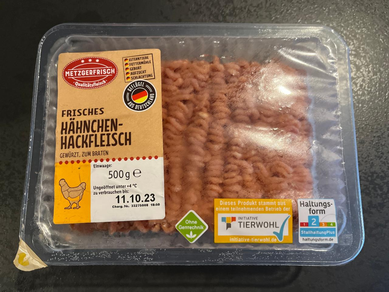 Frisches Hähnchen-hackfleisch Metzgerfrisch - kalórie, kJ a nutričné  hodnoty