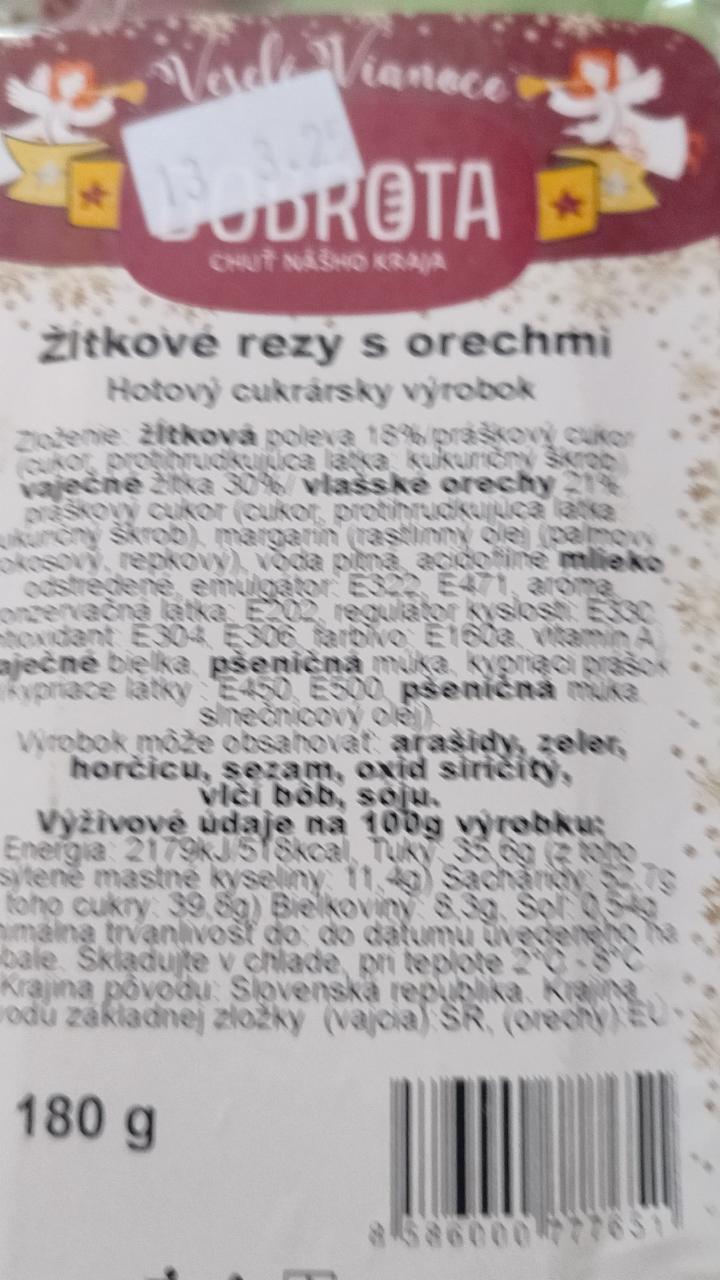 Fotografie - Žĺtkové rezy s orechmi Dobrota