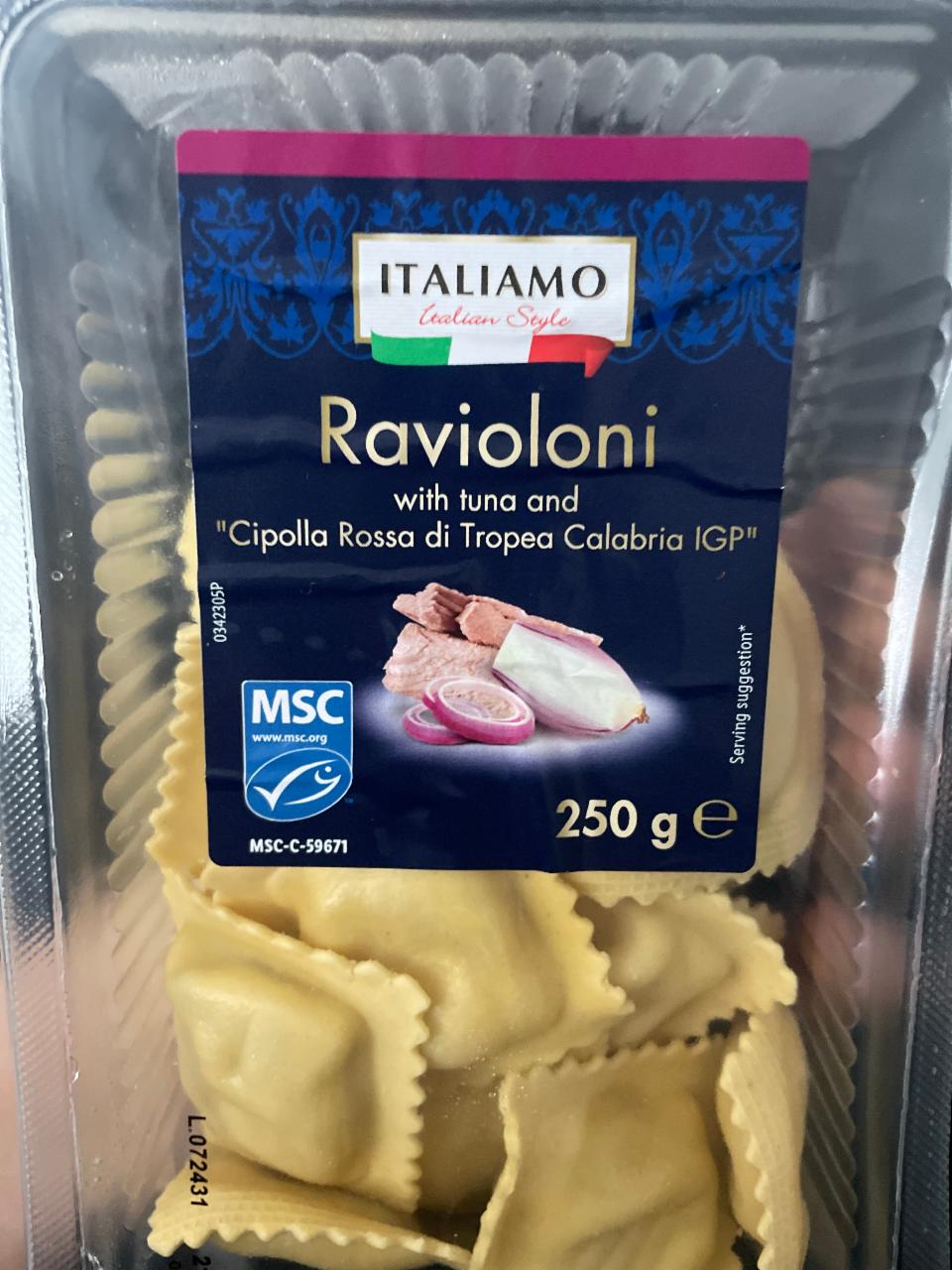 Fotografie - Ravioloni with tuna and 'Cipolla Rossa di Tropea Calabria IGP' Italiamo