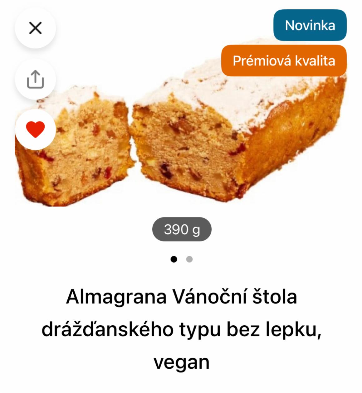 Fotografie - Vánoční štola vegan bez lepku Almagrana