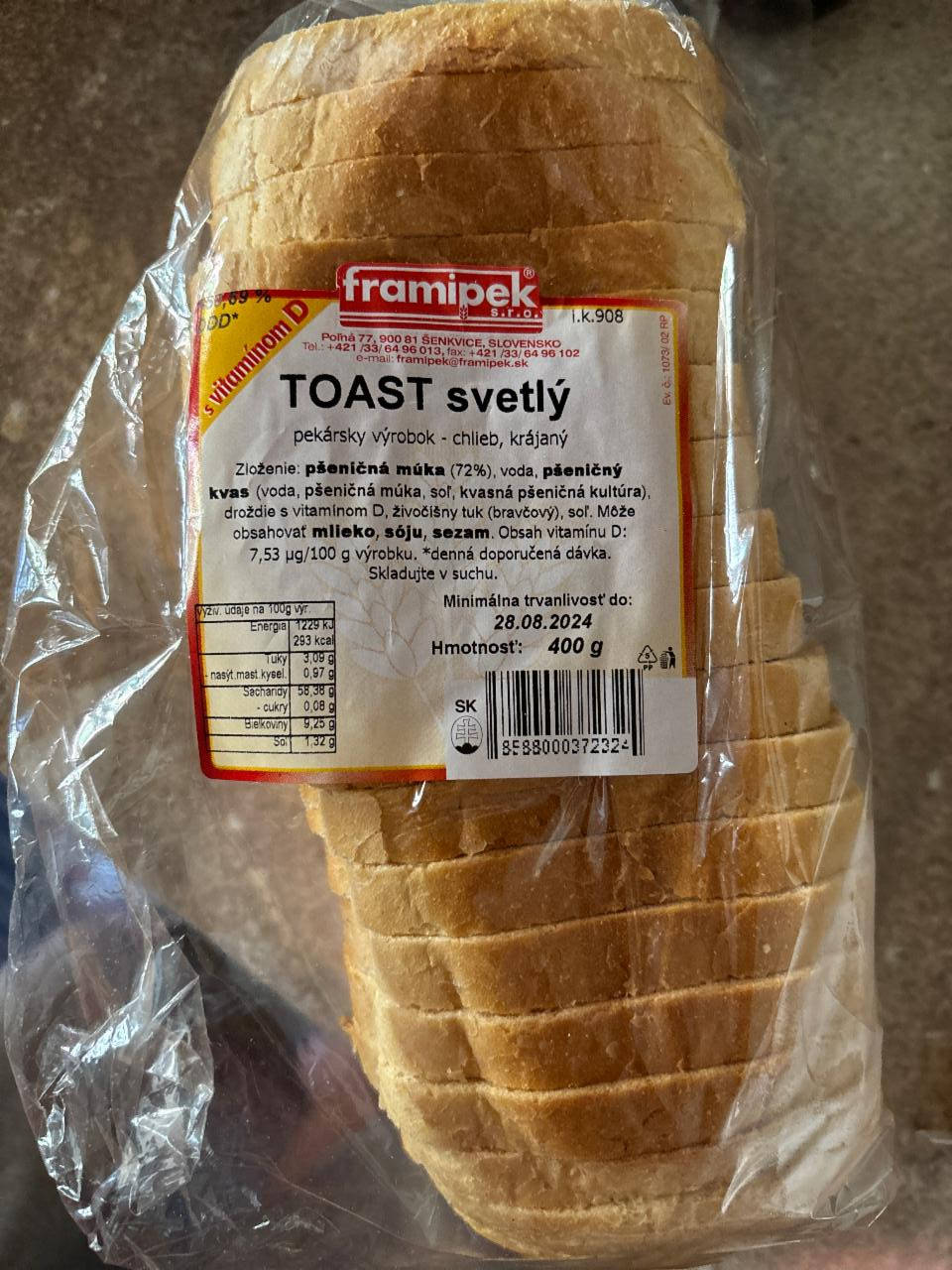 Fotografie - Toast svetlý Framipek