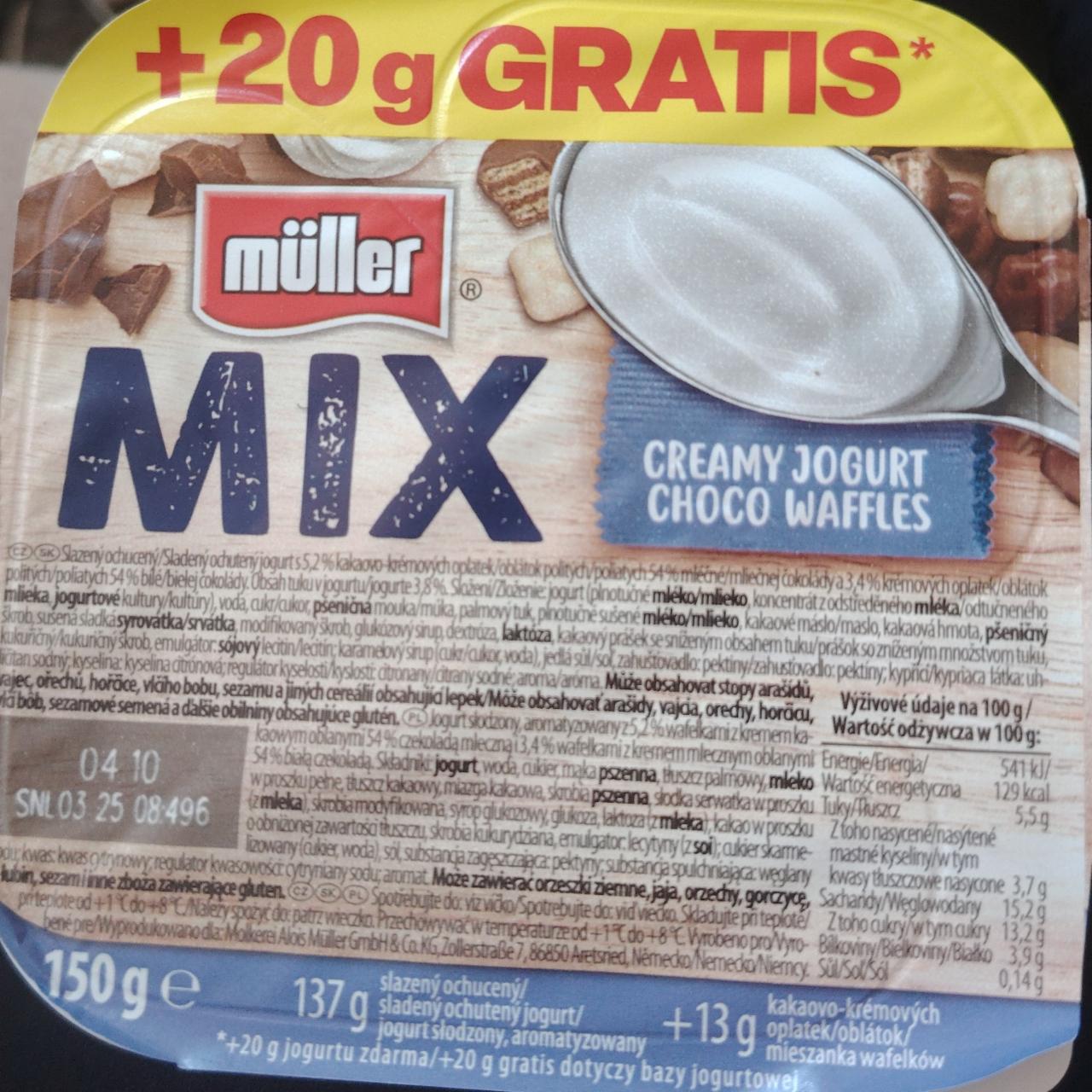 Fotografie - Mix Creamy Jogurt Choco Waffles Müller