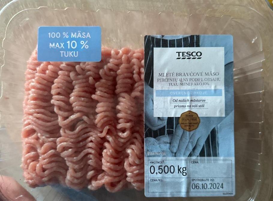 Fotografie - Mleté bravčové mäso max 10% tuku Tesco