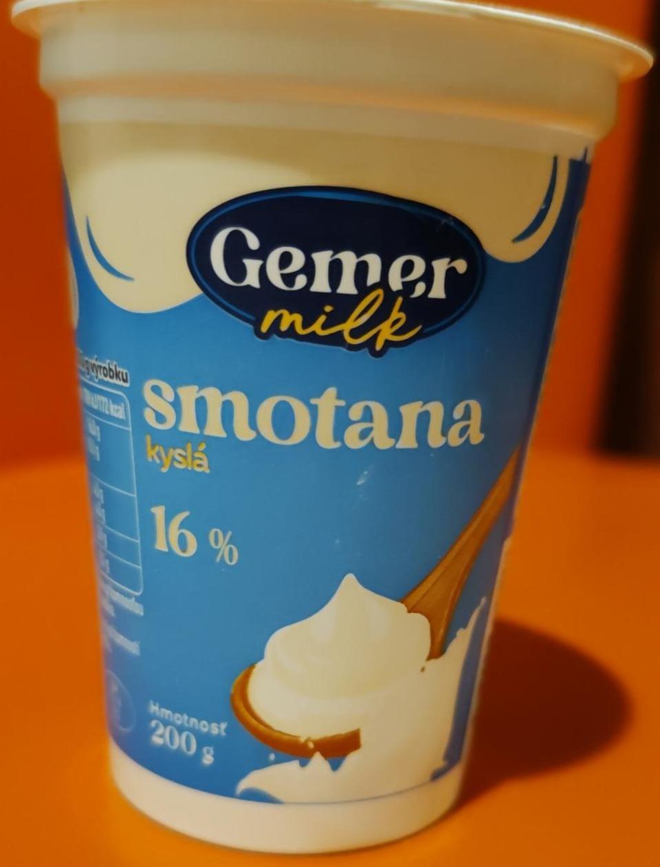 Fotografie - Smotana kyslá 16% Gemer milk