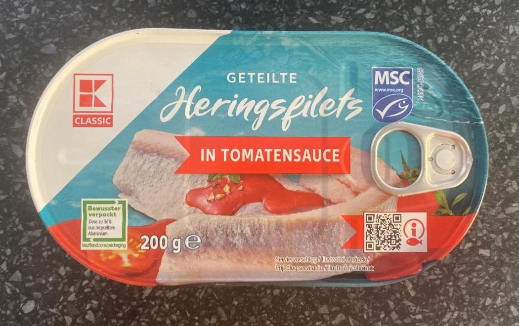 Fotografie - Geteilte Heringsfilets in tomatensauce K-Classic