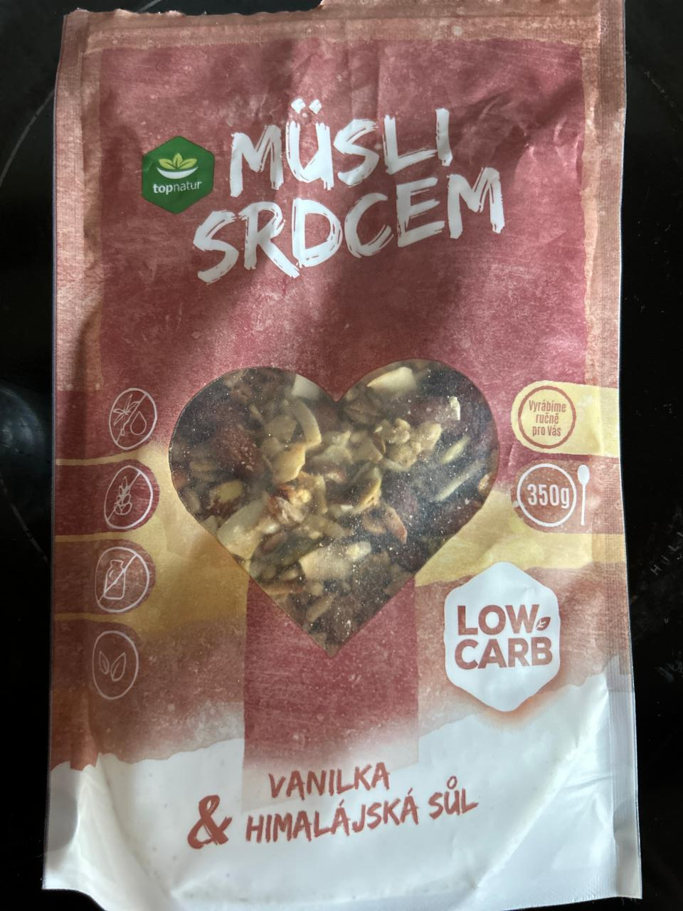 Fotografie - Müsli srdcem vanilka & himalájská sůl low carb Topnatur