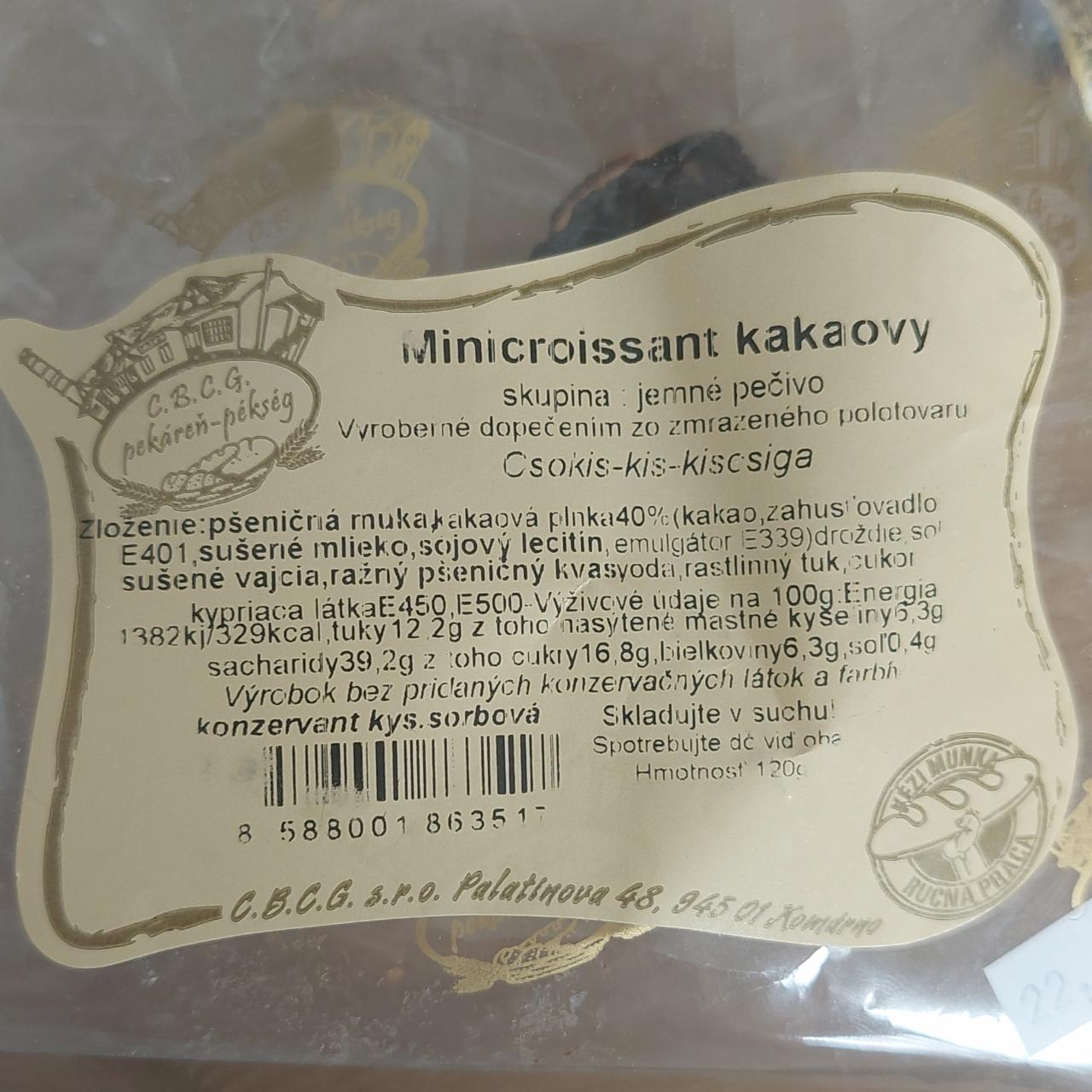 Fotografie - Minicroissant kakaovy C.B.C.G. pekáreň