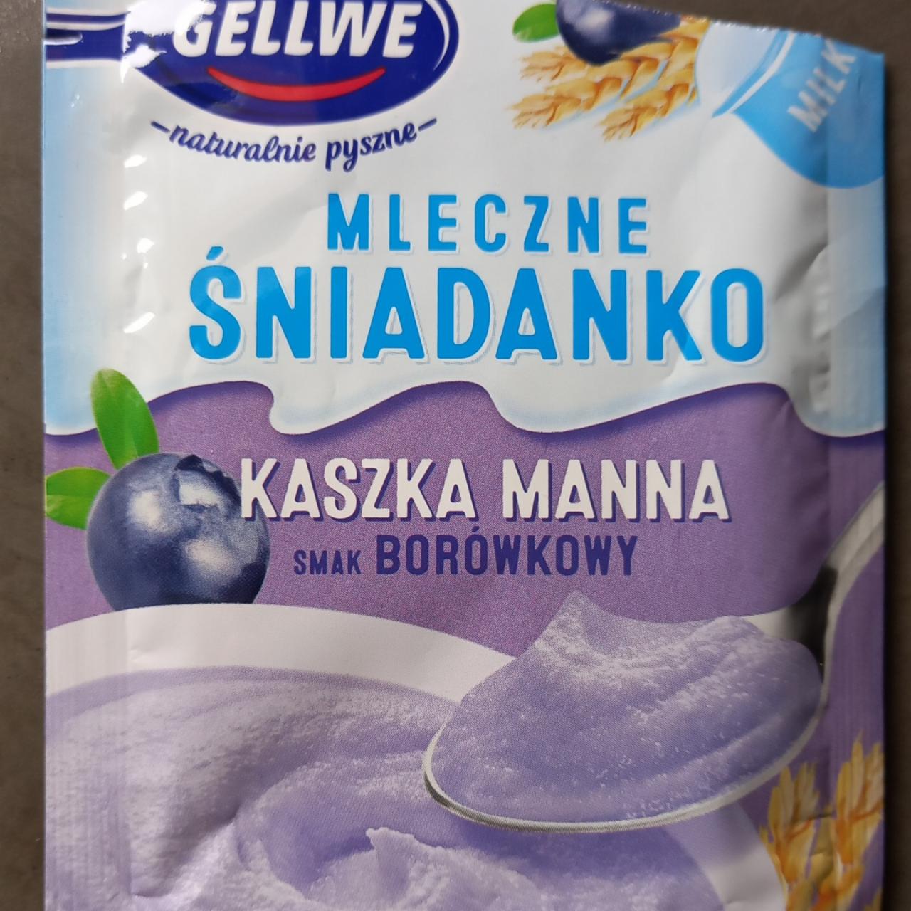 Fotografie - Mleczne śniadanko kaszka manna smak borówkowy Gellwe