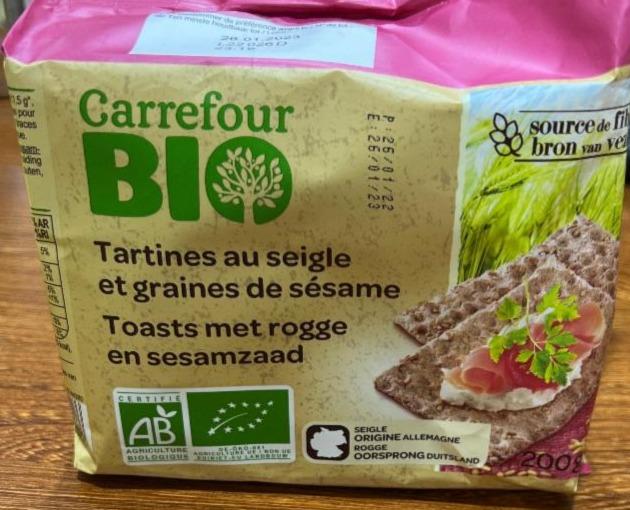 Fotografie - Tartines au seigle et graines de sésame Carrefour Bio