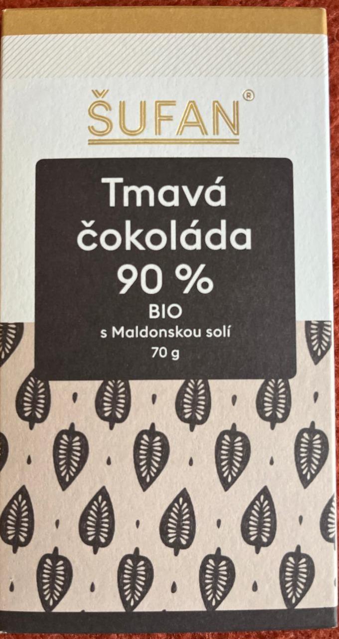 Fotografie - Tmavá čokoláda 90% bio s maldonskou solí Šufan