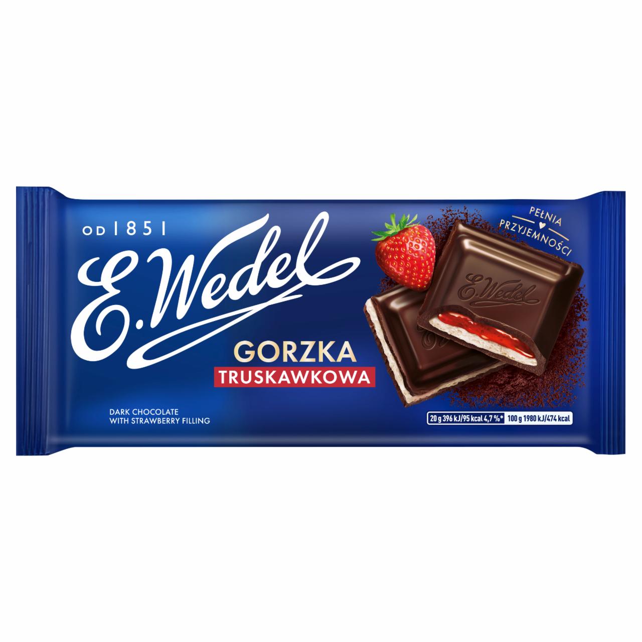 Fotografie - Dark Chocolate with Strawberry Filling E. Wedel