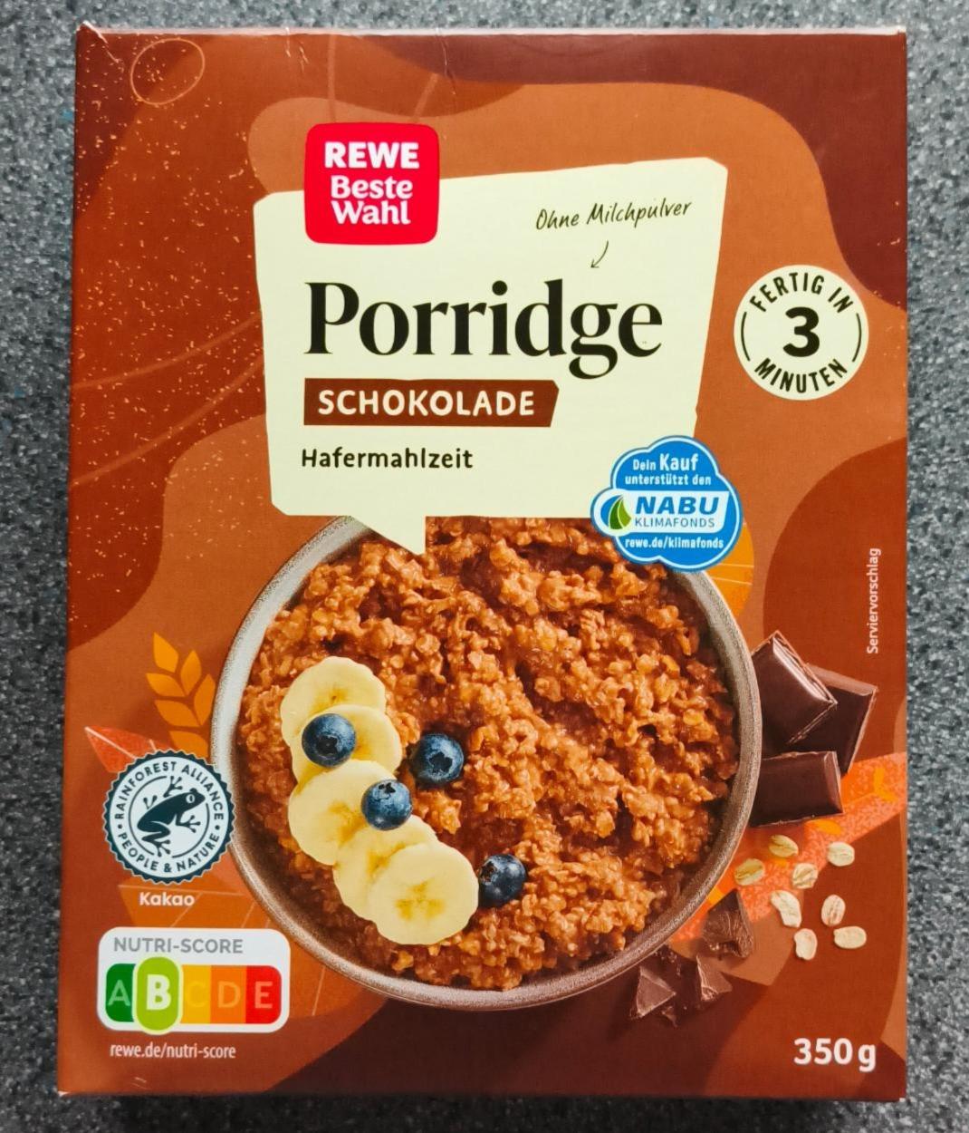 Fotografie - Porridge Schokolade Hafermahlzeit Rewe Beste Wahl