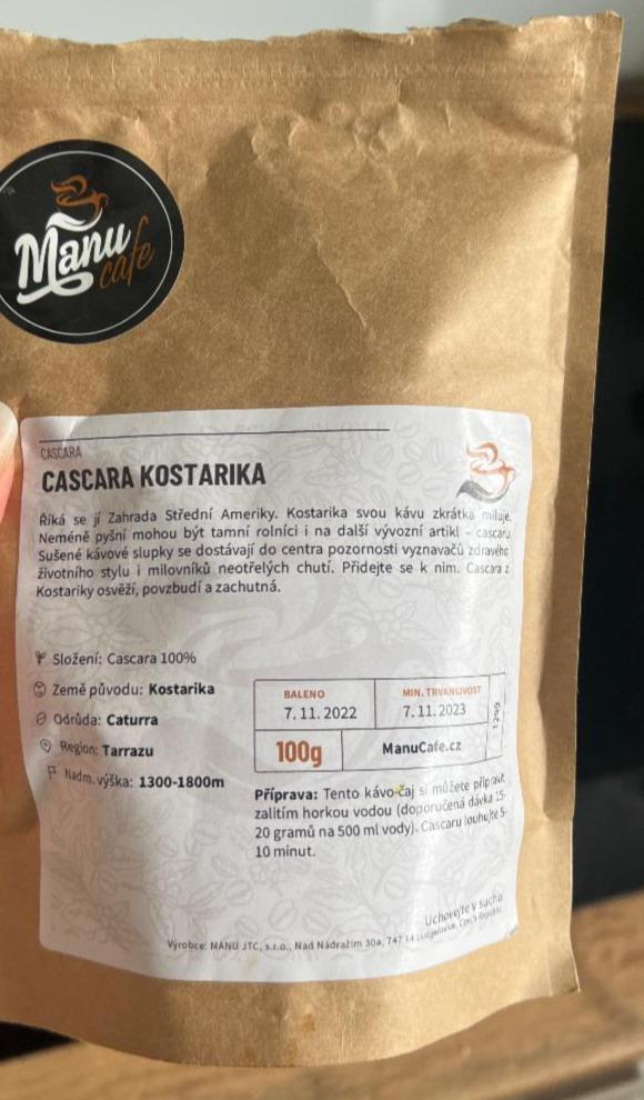 Fotografie - Cascara kostarika ManuCafe