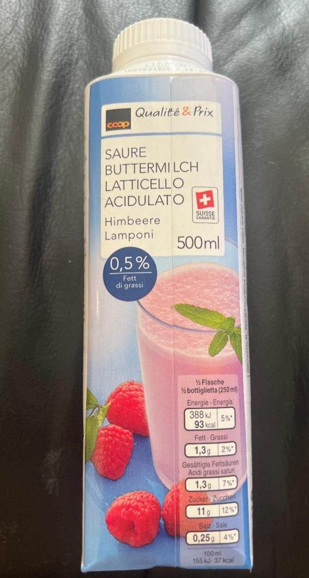 Fotografie - Saure Buttermilch Himbeere 0,5% Fett Coop Qualite & Prix