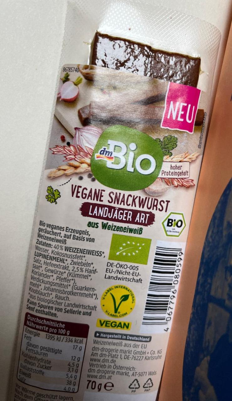 Fotografie - Vegane snackwurst landjäger art dmBio