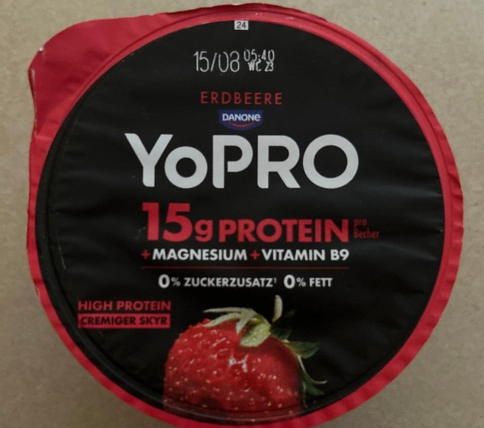 Fotografie - Yopro high protein cremiger skyr erdbeere Danone