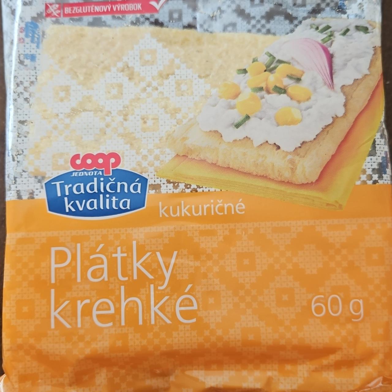 Fotografie - Plátky krehké kukuričné Coop Jednota Tradičná kvalita