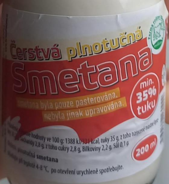 Fotografie - Čerstvá plnotučná smetana min. 35% tuku Farma rodiny Němcovy