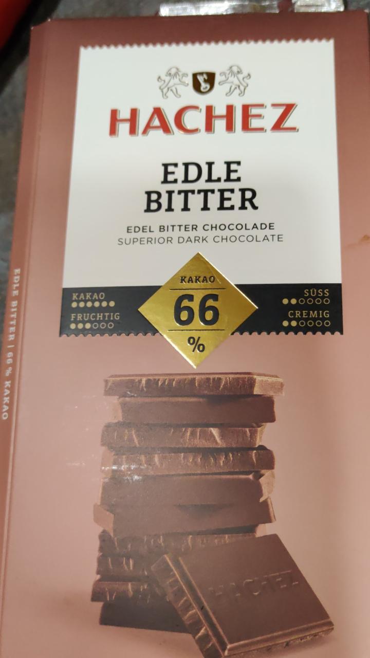 Fotografie - Edle Bitter Dark chocolate 66% kakao Hachez