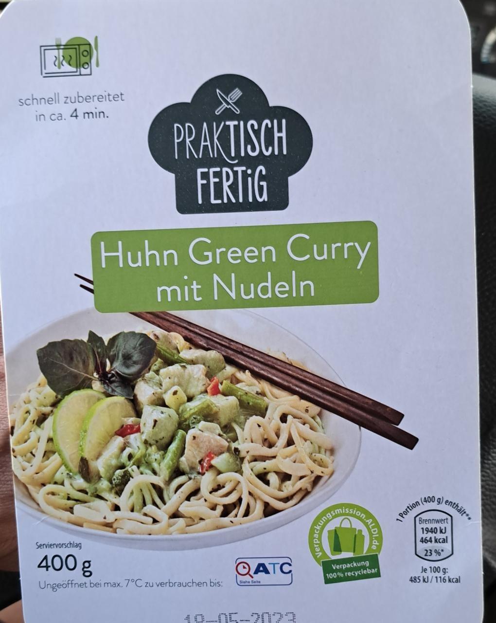 Fotografie - Huhn Green Curry mit Nudeln Praktisch Fertig