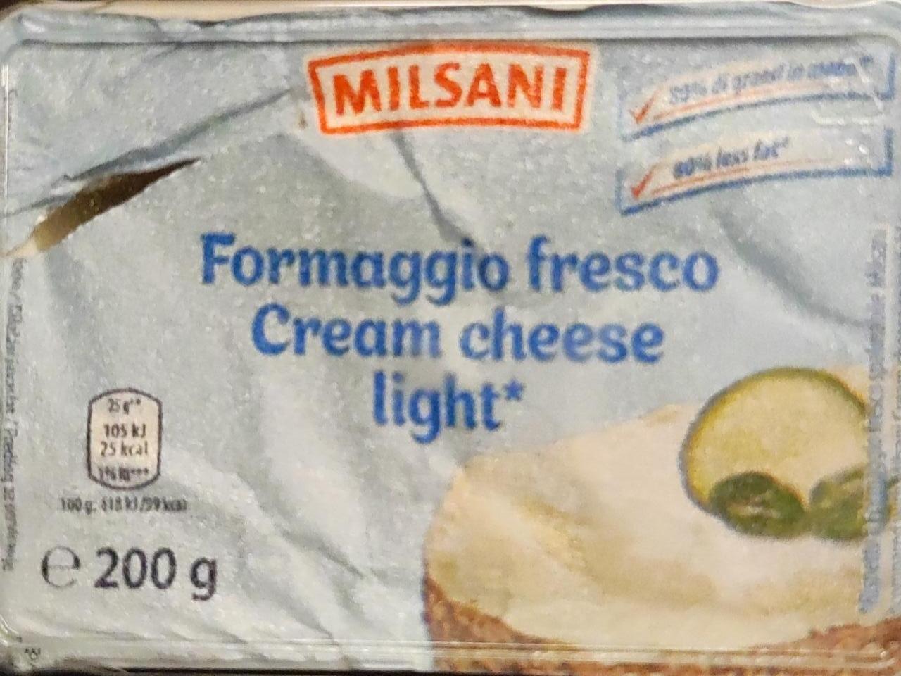Fotografie - Formaggio fresco cream cheese light Milsani