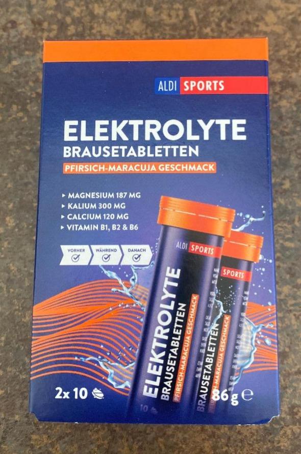 Fotografie - Elektrolyte Brausetabletten Pfirsich-Maracuja Aldi Sports