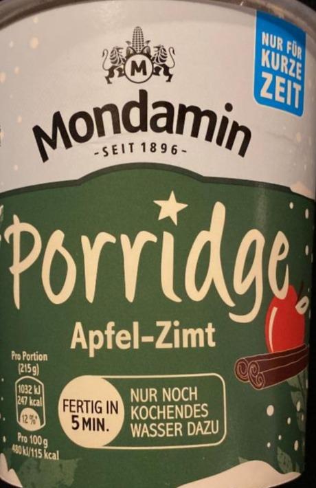 Fotografie - Porridge apfel zimt Mondamin