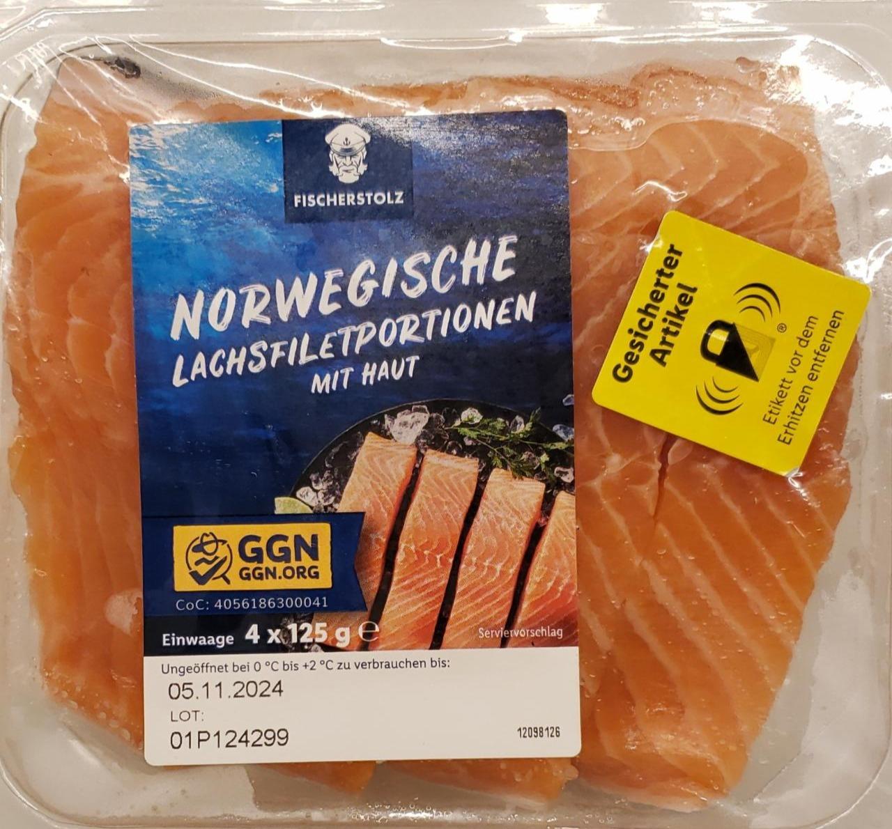 Fotografie - Norwegische LachsfiletPortionen mit haut Fischerstolz