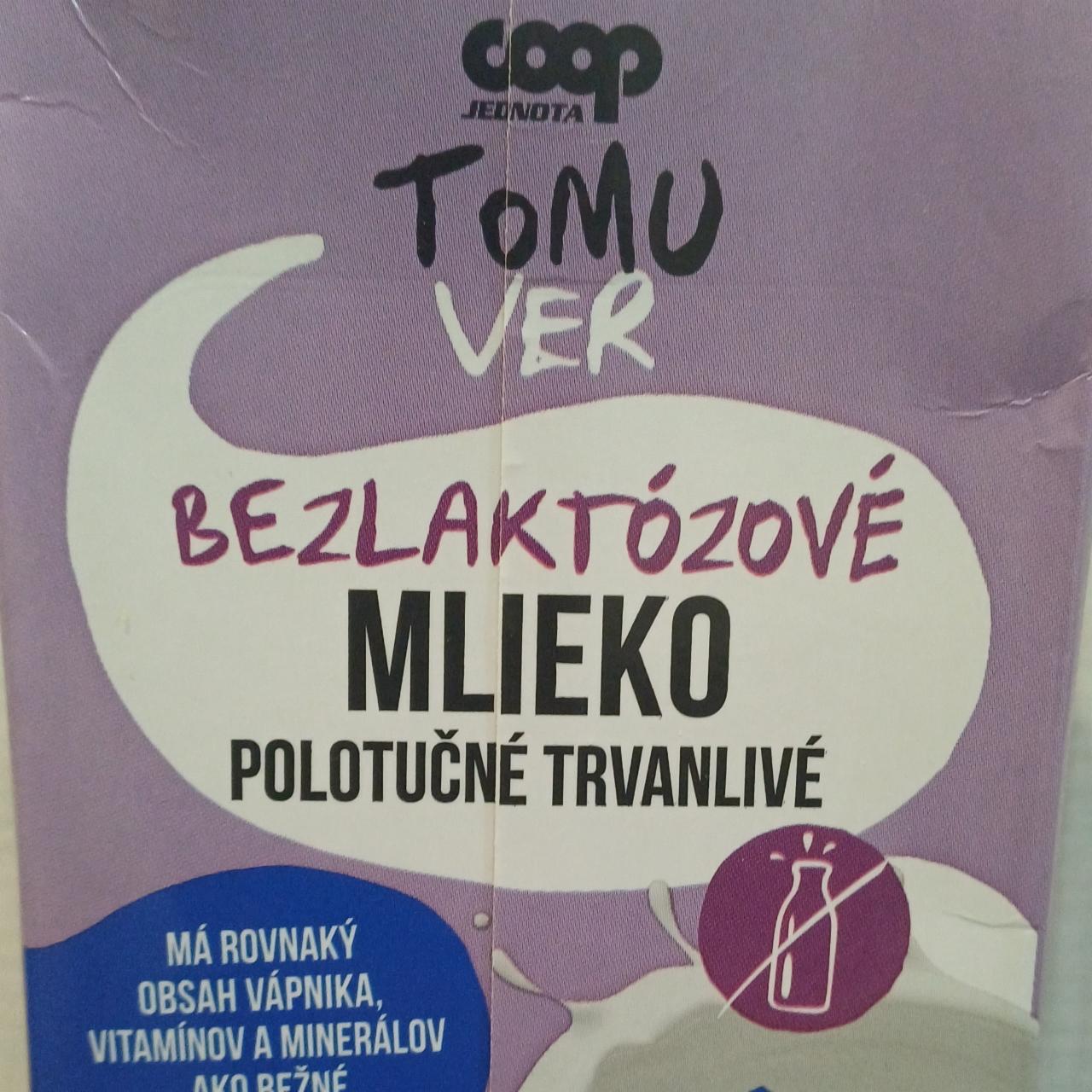 Fotografie - Bezlaktózové Mlieko Polotučné Trvanlivé 1,5% Coop Jednota